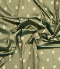Sage Green Woven Art Dupion Tissue Saree With Floral Zari Motifs-BL5838