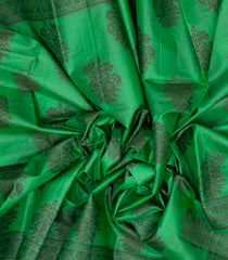 Green Woven Tussar Silk Saree With Floral Buttas-TU2976