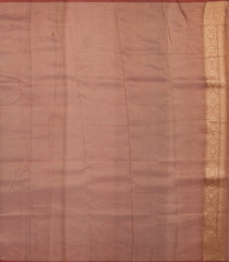 Peach Banarasi Tissue Silk Saree With Floral Motifs