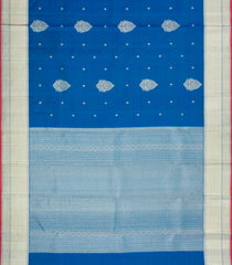 Blue Handloom Kanchipuram Silk Saree With Annam Motifs-KA15079