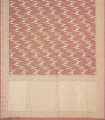 Dusty Pink Woven Art Dupion Tissue Saree With Floral Motifs-BL5859