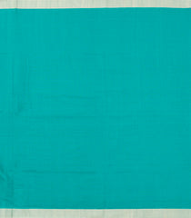 Turquoise Handloom Bengal Cotton Saree With Contrast Border-BG1686