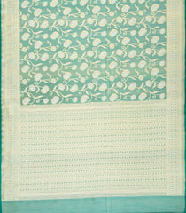 Green Handloom Organza Soft Silk Saree With Floral Motifs-SO4088