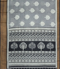 Grey Printed Synthetic Dola Saree With Zari Stripes & Border-BL5393