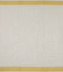 Off White Handloom Kerala Cotton Saree With Peacock Zari Buttas-KEC1019