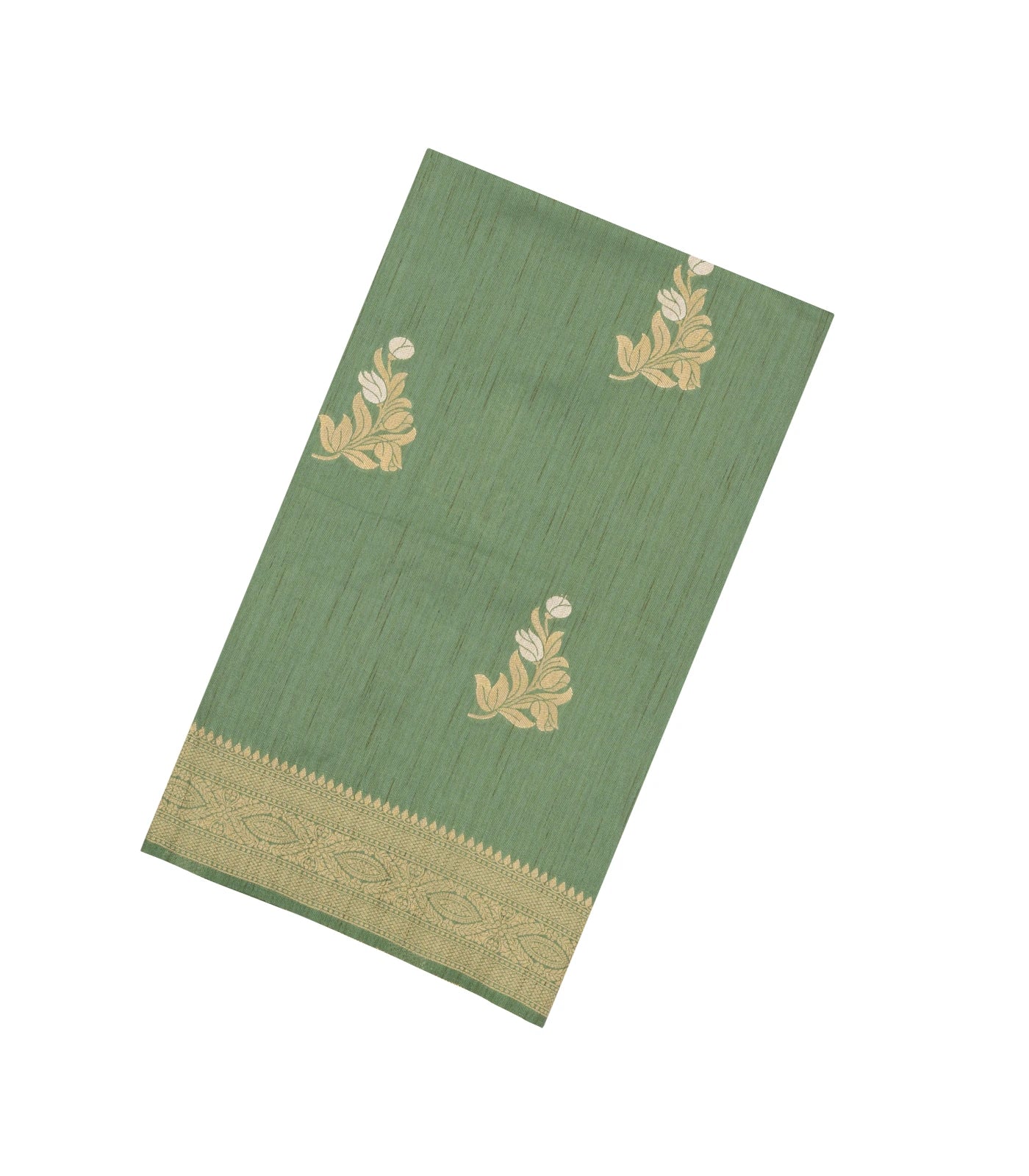 Cardamom Green Woven Art Dupion Saree With Floral Motifs-BL4743 – RmKV ...