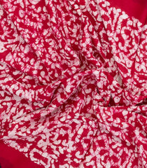 Red Printed Jaipur Cotton Saree With Tie & Dye Motifs-JC1497
