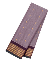 Grey Handloom Gadwal Silk Cotton Saree With Buttas & Contrast Border -GA0467