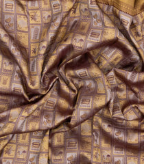 Gold Handloom Tissue Kanchipuram Silk Saree With Postal Stamp Motifs-KA16696
