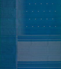 Cyan Handloom Soft Silk Saree With Square Buttas-SO4496