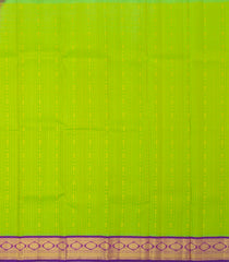Neon Green Handloom Korvai Silk Pavadai & Purple Blouse-PM2078