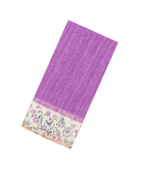 Pink Printed Synthetic Linen With Contrast Border-SY0288