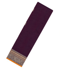 Burgundy Handloom Kanchi Cotton Saree With Buttas-KC1851