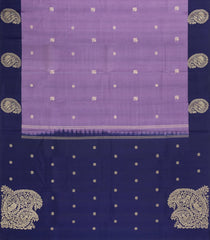 Lilac Handloom Kanchipuram Silk Saree With Annam Buttas-KA15713