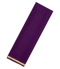 Dark Purple Woven Mysore Silk Saree With Zari Border-MS3652
