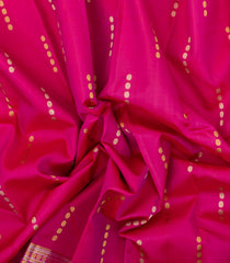 Hot Pink Handloom Kanchipuram Silk Saree With Kamalam Buttas-KA14766