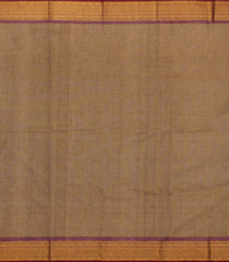 Dark Olive Woven Chettinad Cotton Saree With Contrast Border-CN1840