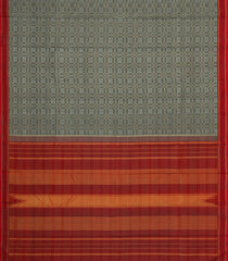 Grey Handloom Kanchipuram Silk Saree With Payadi Checks-KA16768