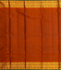 Black Handloom Kanchipuram Silk Saree With Checks & Contrast Border-KA13138