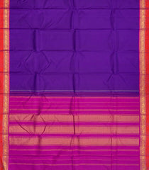 Purple Handloom Kanchipuram Silk Saree With Contrast Border-KA12646