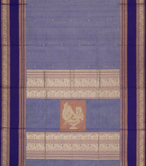 Purple Handloom Silk Cotton Saree With Zari Buttas-SC4554