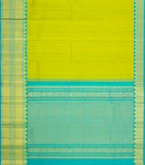 Neon Green Handloom Kanchipuram Silk Saree With Silk Checks-KA16303