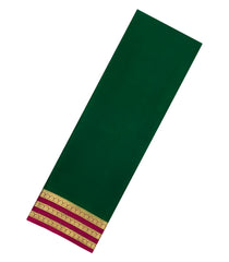 Dark Green Woven Mysore Silk Saree With Contrast Zari Border-MS3839