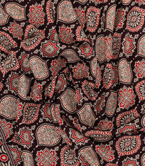 Black Printed Modal Silk Saree With Zari Pallu-PS0736