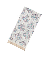 Off White Printed Synthetic Kotha Silk Saree With Zari Border-SY0035