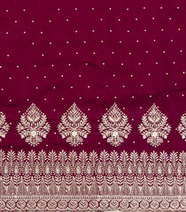 Maroon Woven Art Georgette Saree With Embroidered Floral Motifs-BL4963