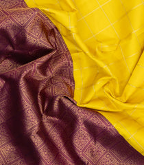Yellow Handloom Korvai Kanchipuram Half & Half Silk Saree-KA15511