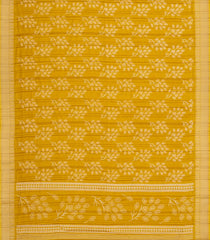 Mustard Woven Synthetic Dola Silk Saree With Printed Floral Motifs-BL4891