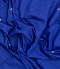 Blue Handloom Maheswari Silk Cotton Saree With Floral Buttas-SC4954