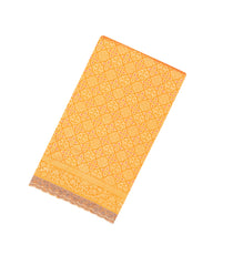Mustard Woven Pure Silk Saree With Meena Motifs & Hand Embroidered Selvage-EN1800
