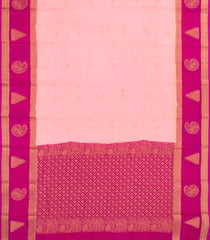 Baby Pink Woven Art Crepe Saree With Buttas & Contrast Border-BL5121