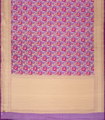 Magenta Handloom Organza Soft Silk Saree With Floral Vine Motifs-SO4072