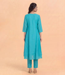 Aqua Blue Kurta Set with Pink Dupatta-RC5626