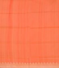 Orange Handwoven Benarasi Silk Saree With Floral Butta & Jhumka Motifs in Border & Pallu-Orange