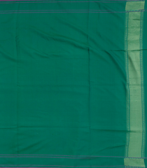 Green Handwoven Uppada Weave Silk Saree With Floral Vine Motifs & Zari Border-Green