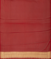 Black Handwoven Banarasi Khaddi Georgette Saree With Maroon Border-Black