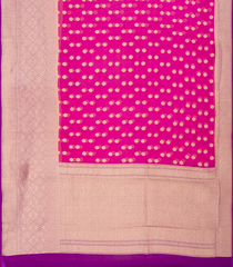 Pink Banarasi Khaddi Georgette Saree With Kamalam Motifs-Pink