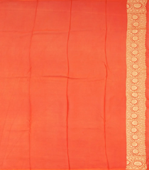 Orange Banarasi Khaddi Georgette Saree With Vine Motifs-Orange