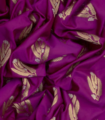 Magenta Handwoven Banarasi Silk Saree With Floral Butta-Pink