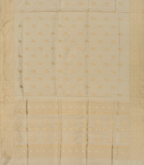 Beige Handloom Banarasi Silk Saree With Paisley Butta -Beige