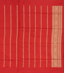 Orange Handloom Banarasi Silk Saree With Floral Butta-Orange