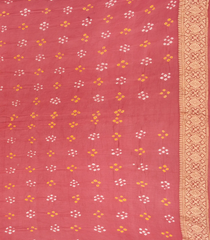 Baby Pink Handloom Banarasi Bandhani Khaddi Georgette Saree With Floral Jaal Motifs-Baby Pink