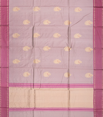 Dusty Pink Handloom Banarasi Silk Saree With Floral Buttas-Dusty Pink