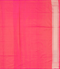 Dark Peach Handloom Banarasi Silk Saree With Floral Vine Motifs-Dark Peach