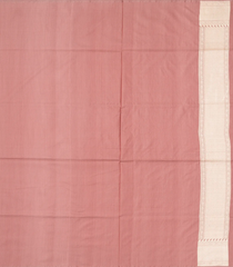 Dusty Pink Handloom Banarasi Silk Saree With Floral Motifs-Dusty Pink