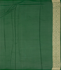 Dark Green Handloom Banarasi Khaddi Georgette Saree With Floral Buttas-Dark Green